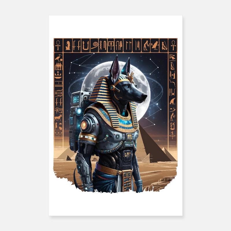 Ancien Anubis Astronaute Sci-Fi Design Poster 40 x 60 cm