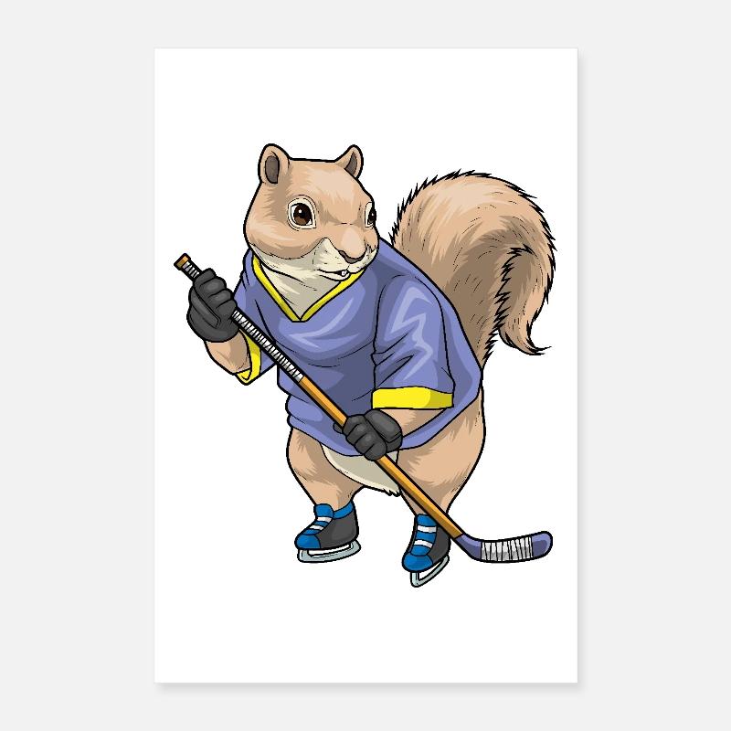 Bâton de hockey sur glace Squirrel Poster 40 x 60 cm