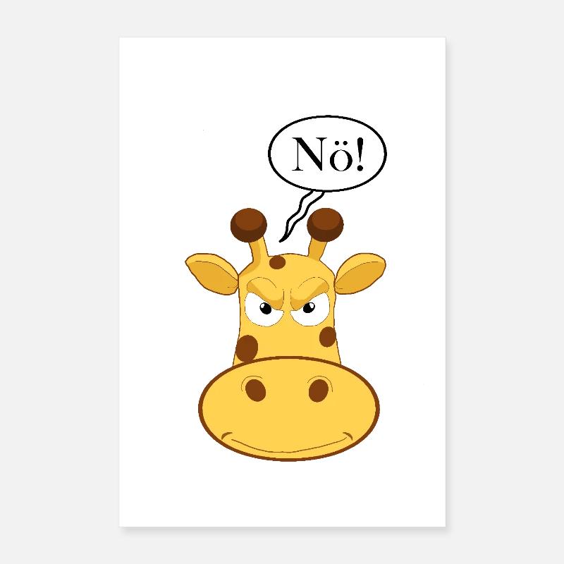 Déclaration Nope Girafe, pas de bande dessinée amusante, juste non Poster 40 x 60 cm