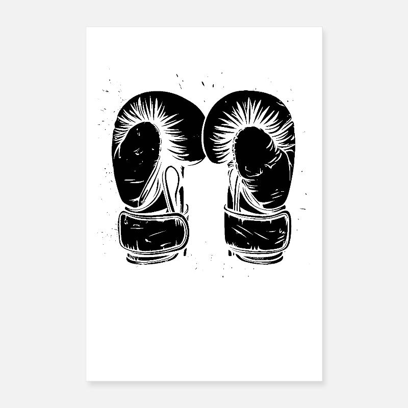 Boxhandschuhe Zeichnung Poster 40x60 cm