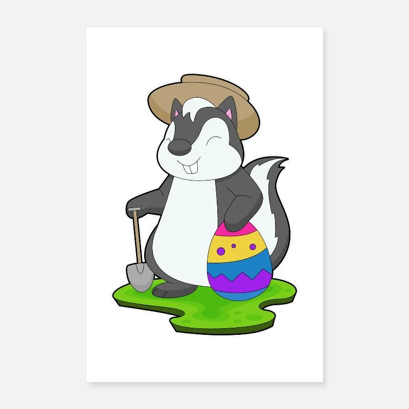 Skunk Easter Farmer Poster 16" x 24" (40x60 cm)