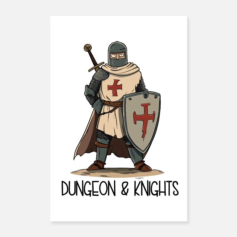 Dungeons and Knights – Cartoon Crusader Poster 16" x 24" (40x60 cm)