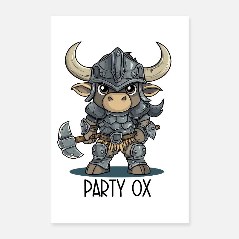 Party Ox – Knight Ox Hero Group Poster 16" x 24" (40x60 cm)