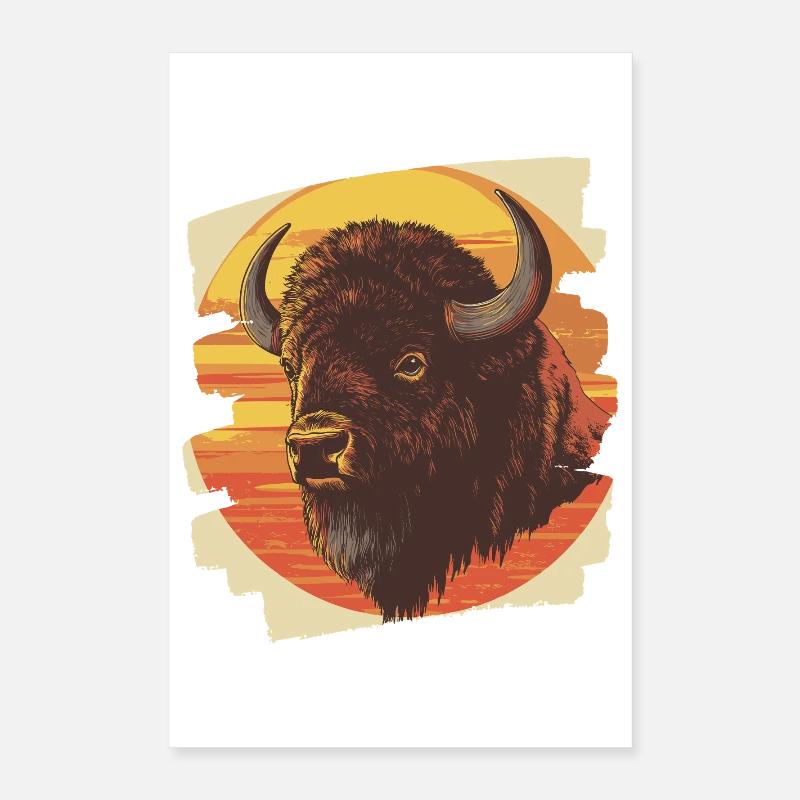 Bison Rétro Poster 40 x 60 cm