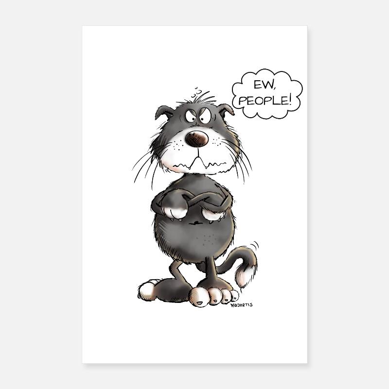 Mürrische Ew People Katze Spruch Katzen Poster 40x60 cm