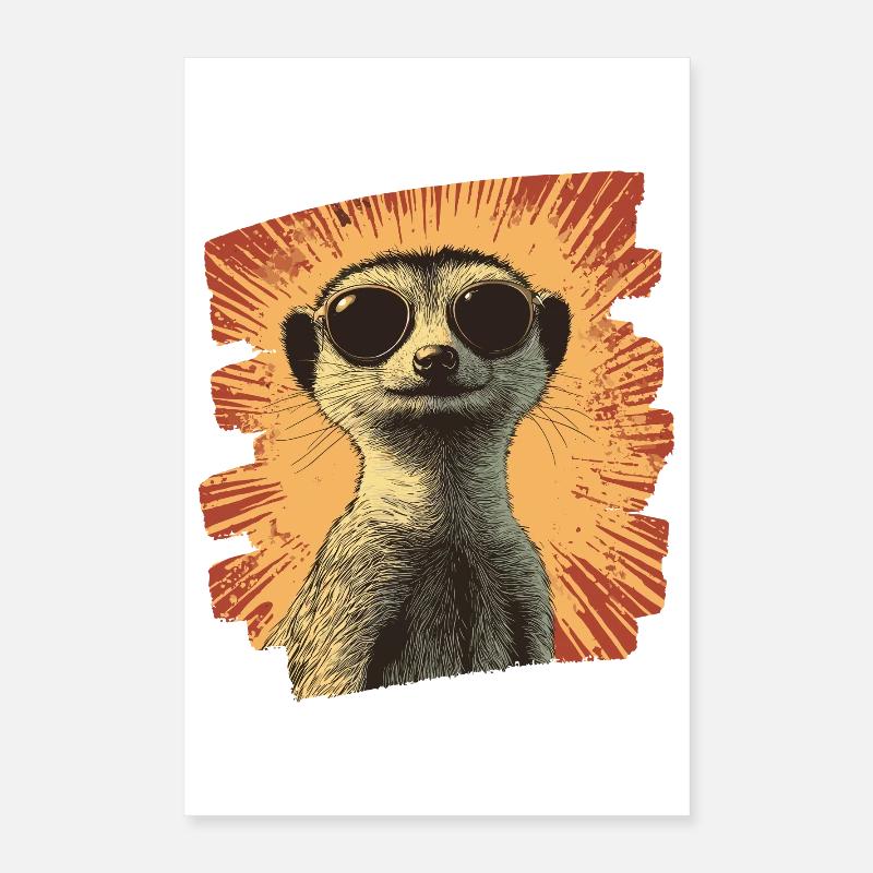 Suricate Rétro Poster 40 x 60 cm