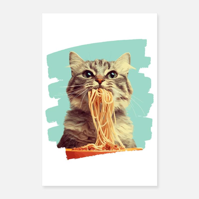 Pâtes pour chat Poster 40 x 60 cm