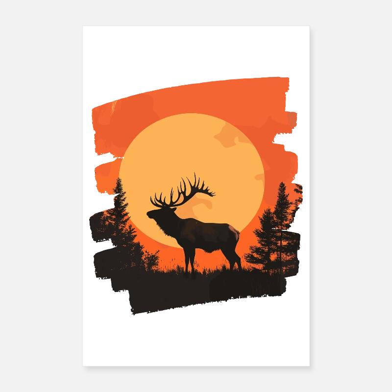 Moose Retro Poster 16" x 24" (40x60 cm)
