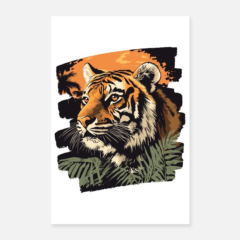 Tigre Rétro Poster 40 x 60 cm