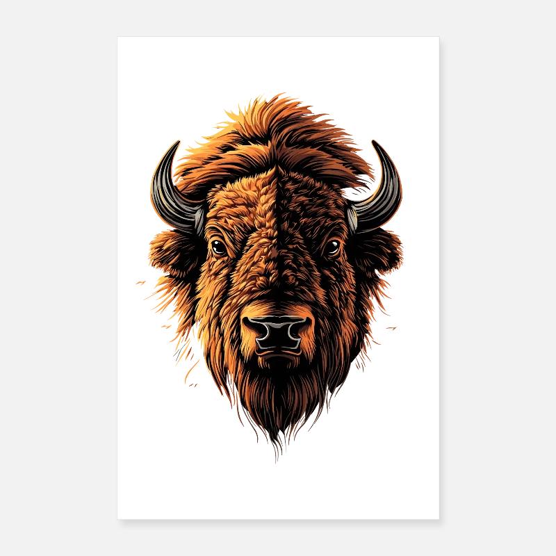 Bison, Bison, Wild Cattle, Buffalo, American Bison Poster 16" x 24" (40x60 cm)