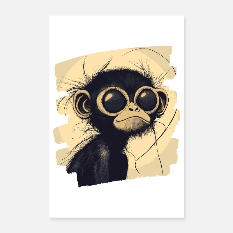 Singe araignée rétro Poster 40 x 60 cm