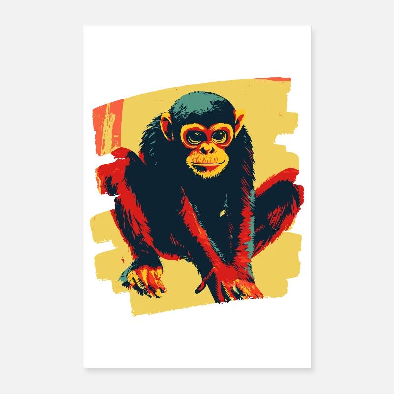 Singe araignée rétro Poster 40 x 60 cm