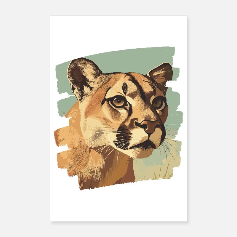 Lion de montagne Rétro Poster 40 x 60 cm
