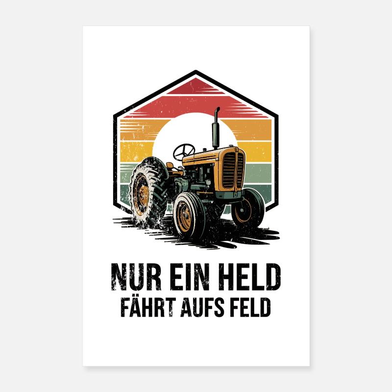 Held auf dem Feld Traktor Poster 40x60 cm