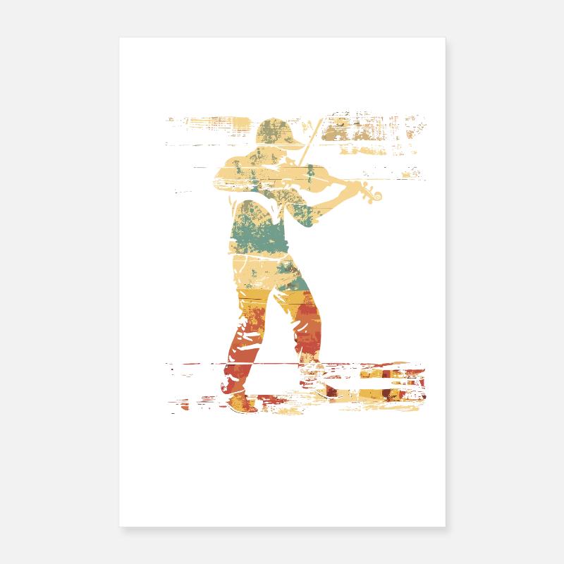 Geige Comic-Stil Poster 40x60 cm