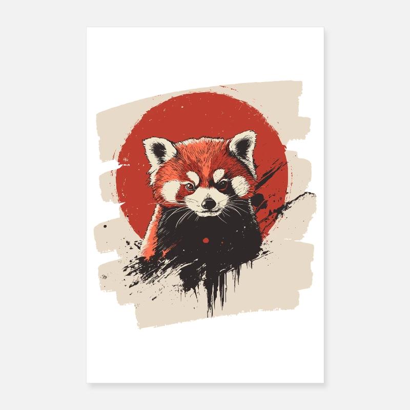 Panda roux rétro Poster 40 x 60 cm