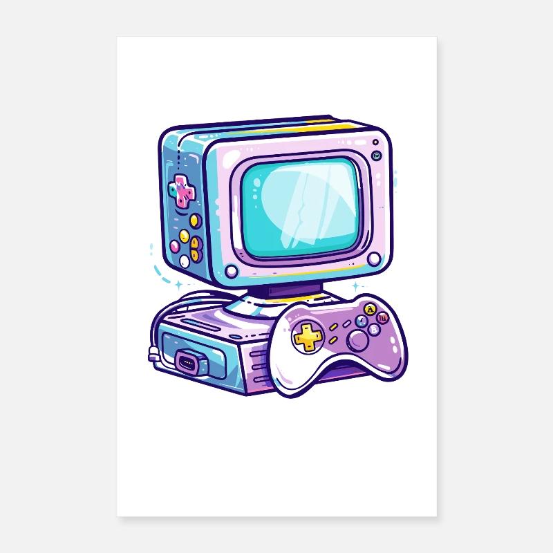 Gaming PC Comic Stil Poster 40x60 cm