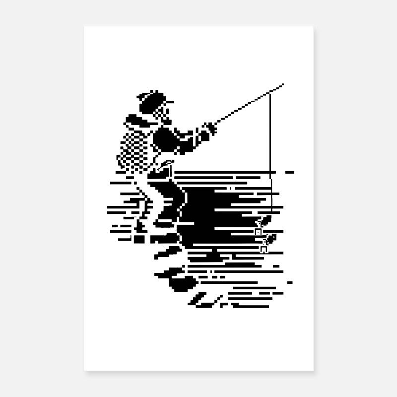 Pixel de pêche Poster 40 x 60 cm