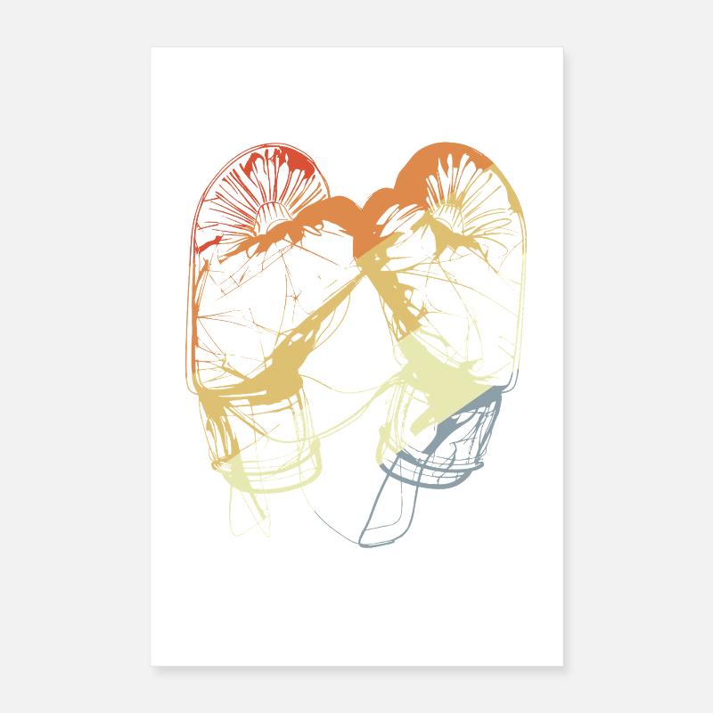 Retro Boxhandschuhe Poster 40x60 cm