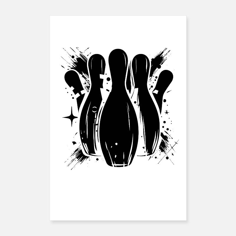 Bowling Drawing Poster 16" x 24" (40x60 cm)