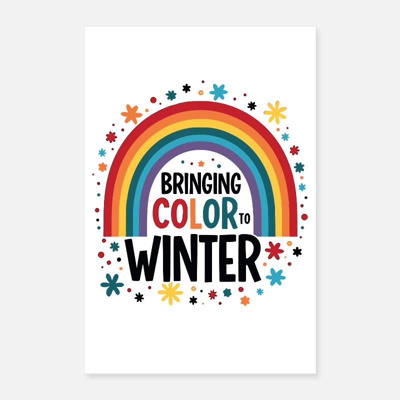 Farbenregenbogen Winter Poster 40x60 cm