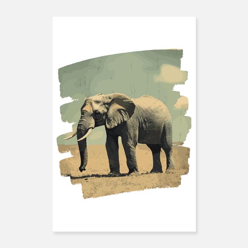 Éléphant Poster 40 x 60 cm