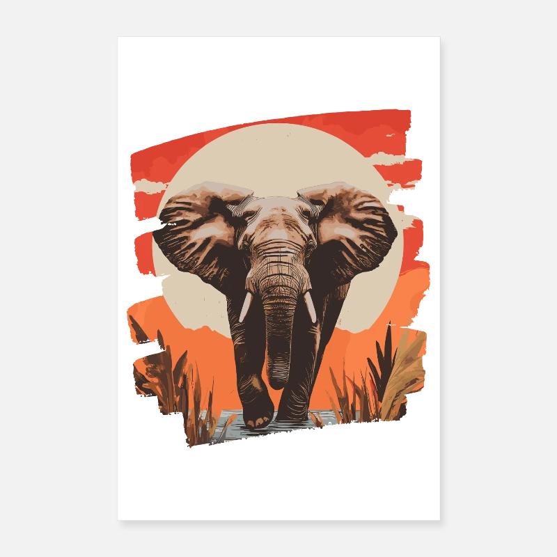 Elefant Retro Poster 40x60 cm