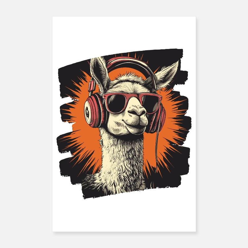 Casque Llama Poster 40 x 60 cm