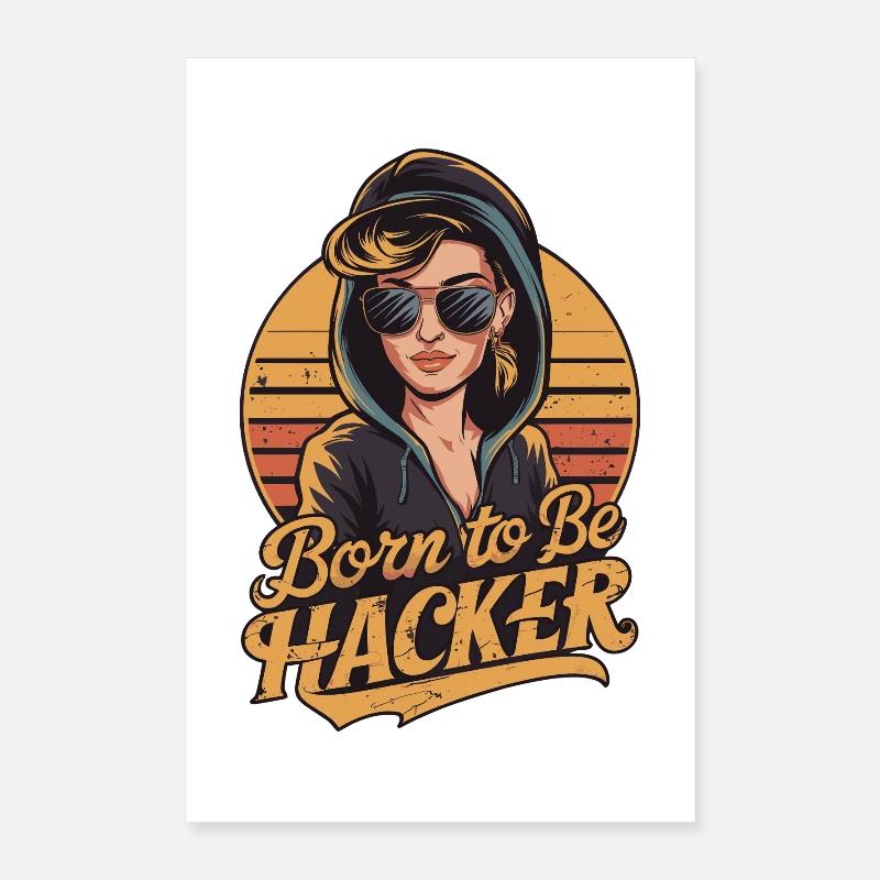 Born to Be Hacker – Computer Science Nerd IT Poster 16" x 24" (40x60 cm)