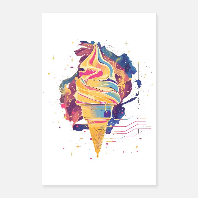 Eiscreme Vaporwave Poster 40x60 cm