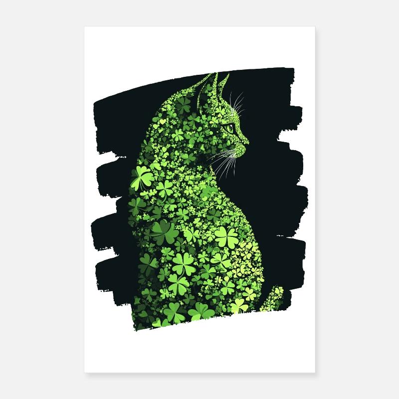 Chat de la Saint-Patrick Poster 40 x 60 cm
