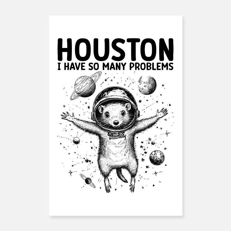 Houston J’ai tellement de problèmes Opossum Universe Poster 40 x 60 cm