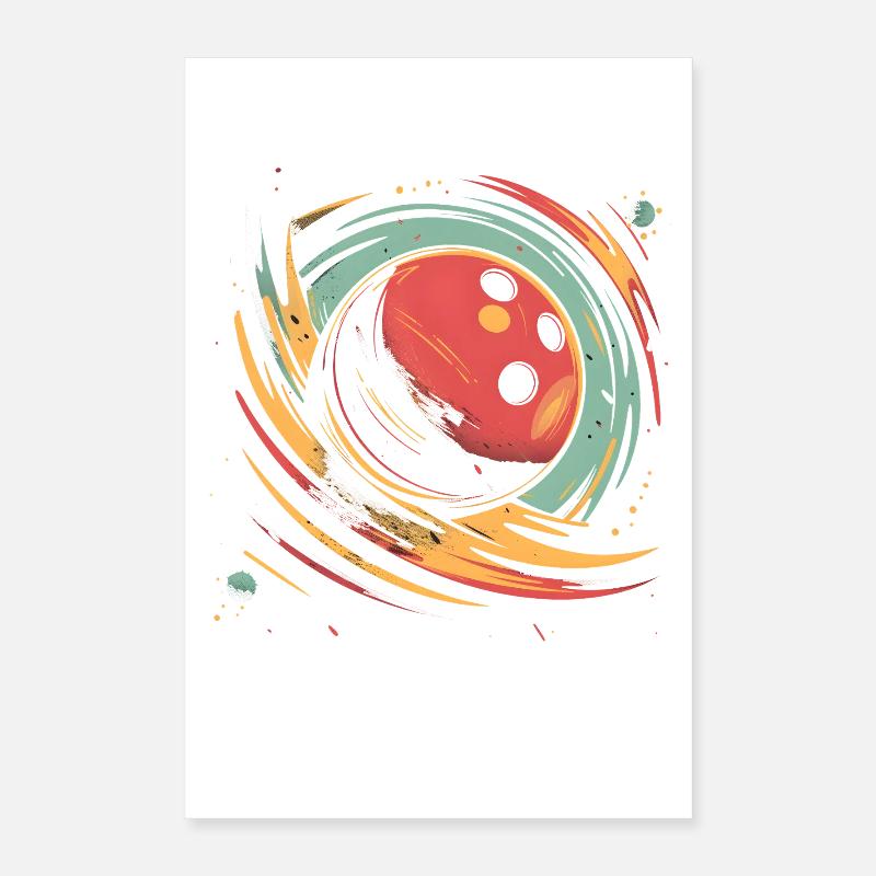 Retro Bowlingkugel Poster 40x60 cm