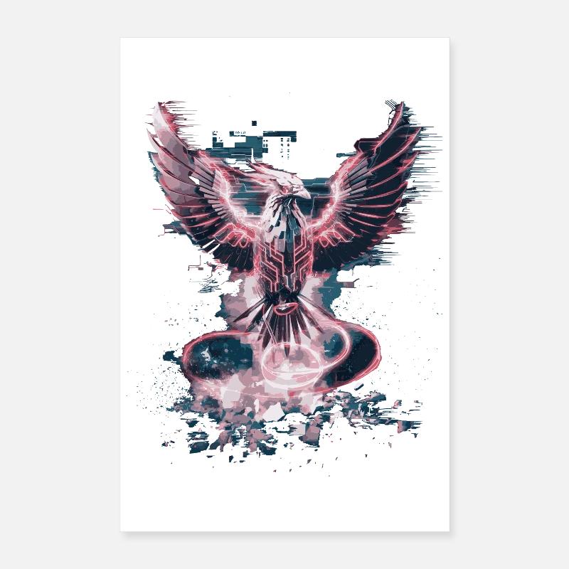 Cyber Phoenix – Digital Rebirth & Tech Ascension Poster 16" x 24" (40x60 cm)
