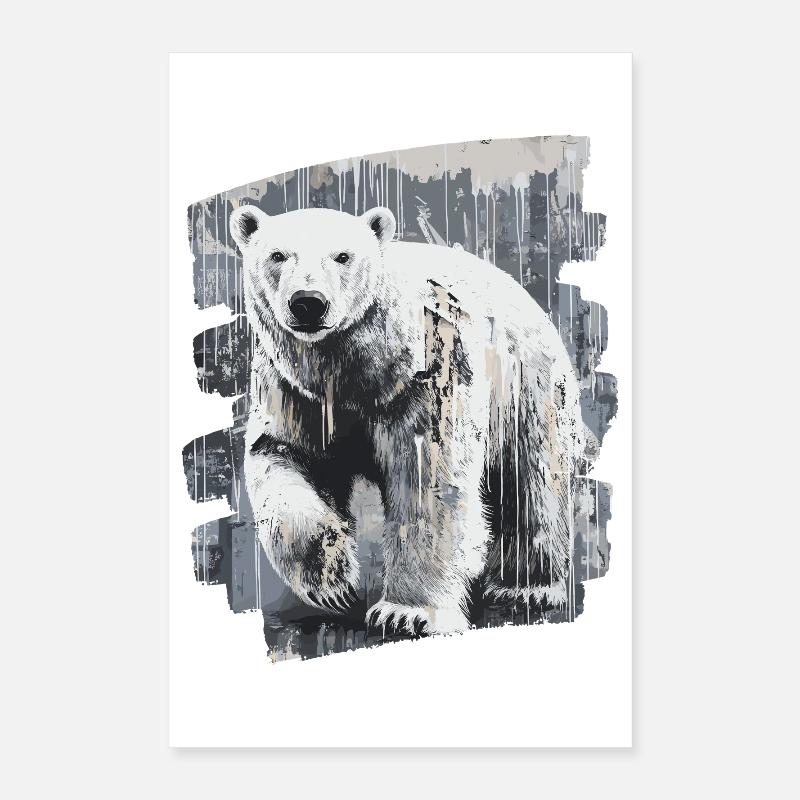 Eisbär Graffiti Sprayer Poster 40x60 cm