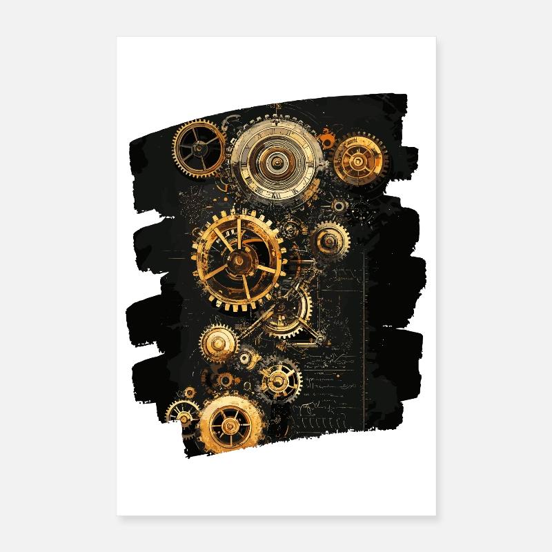 Steampunk Clockwork Poster 16" x 24" (40x60 cm)