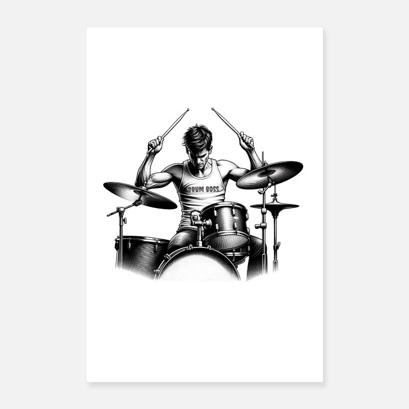 Drum Chief Schlagzeuger Drummer Poster 40x60 cm