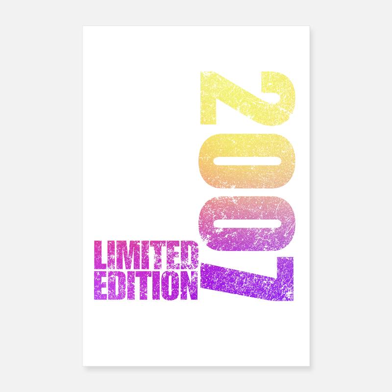Limited Edition 2007 18. Geburtstag Geschenk Poster 40x60 cm