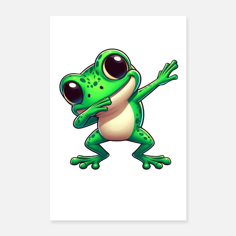 Cool Frog Dabbing Crapaud Tendance Poster 40 x 60 cm