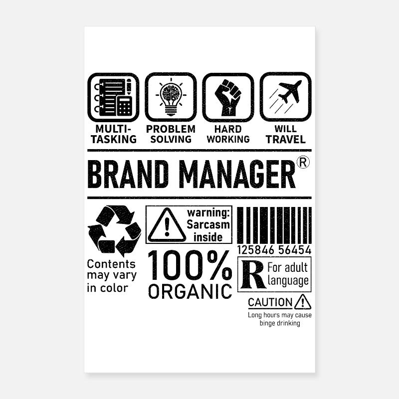 Brand Manager multi tasking problem solving Poster 16" x 24" (40x60 cm)