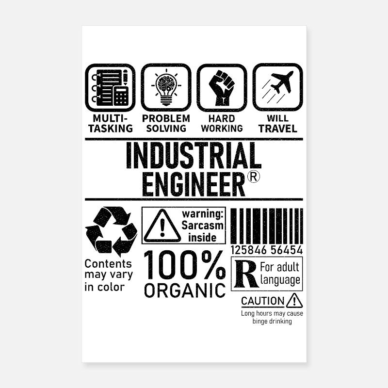 Ingénieur industriel multitâche résolution de problèmes Poster 40 x 60 cm
