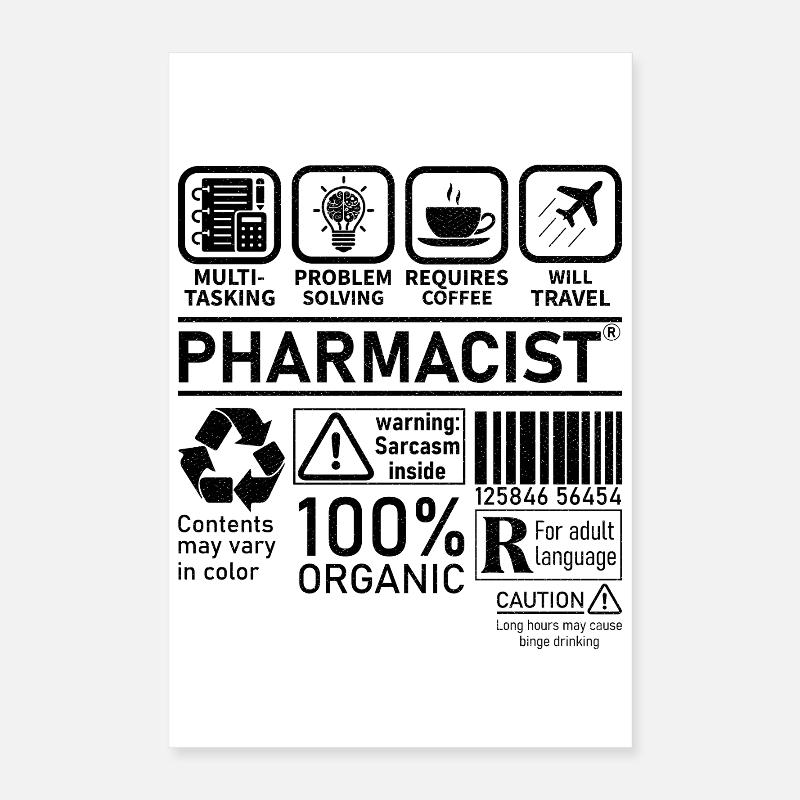 Pharmacien multitâche résolution de problèmes Poster 40 x 60 cm