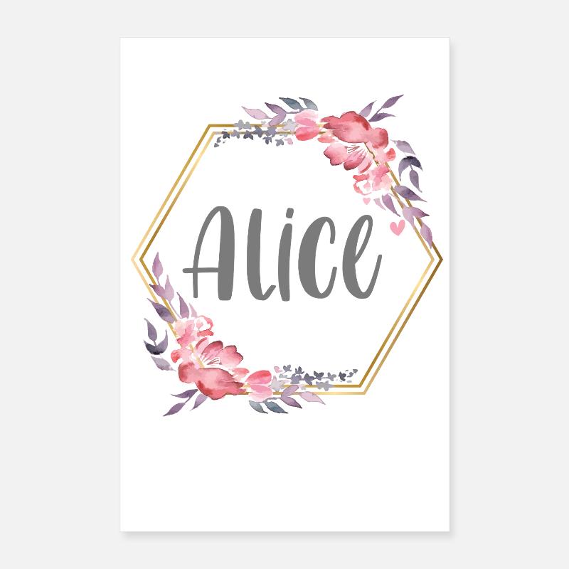 Alice Mädchen Name personalisiertes Geschenk Poster 40x60 cm