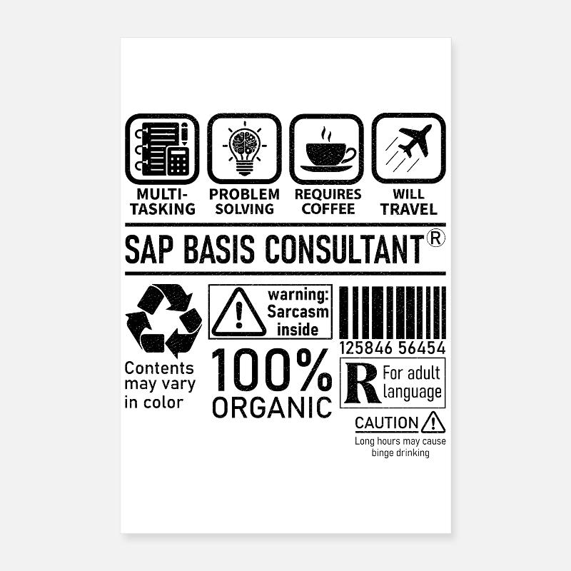 Consultant SAP Basis Consultant : résolution de problèmes multitâches Poster 40 x 60 cm