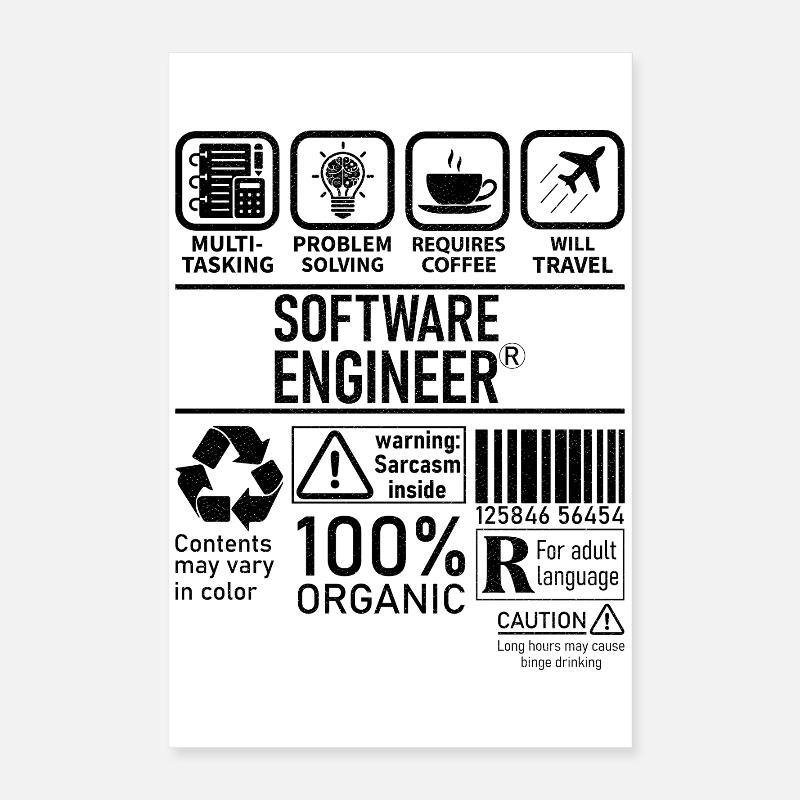 Ingénieur logiciel multitâche résolution de problèmes Poster 40 x 60 cm