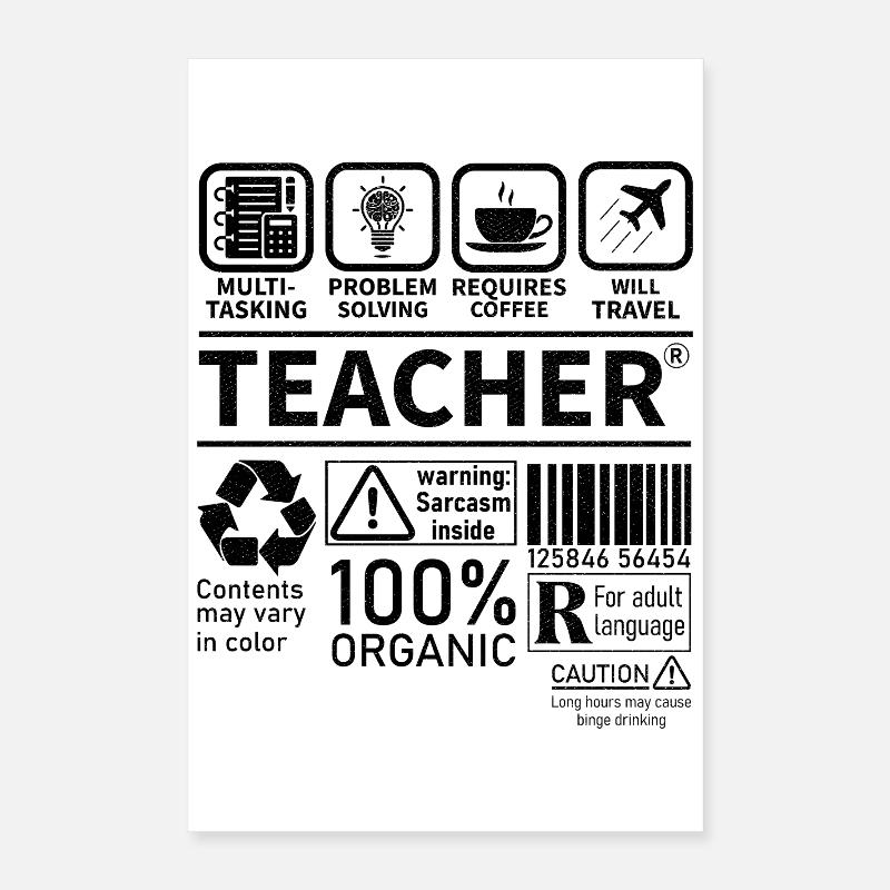 Teacher multi tasking problem solving requires Poster 40x60 cm