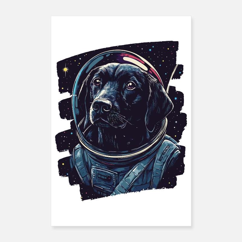Astronaute du Labrador Poster 40 x 60 cm