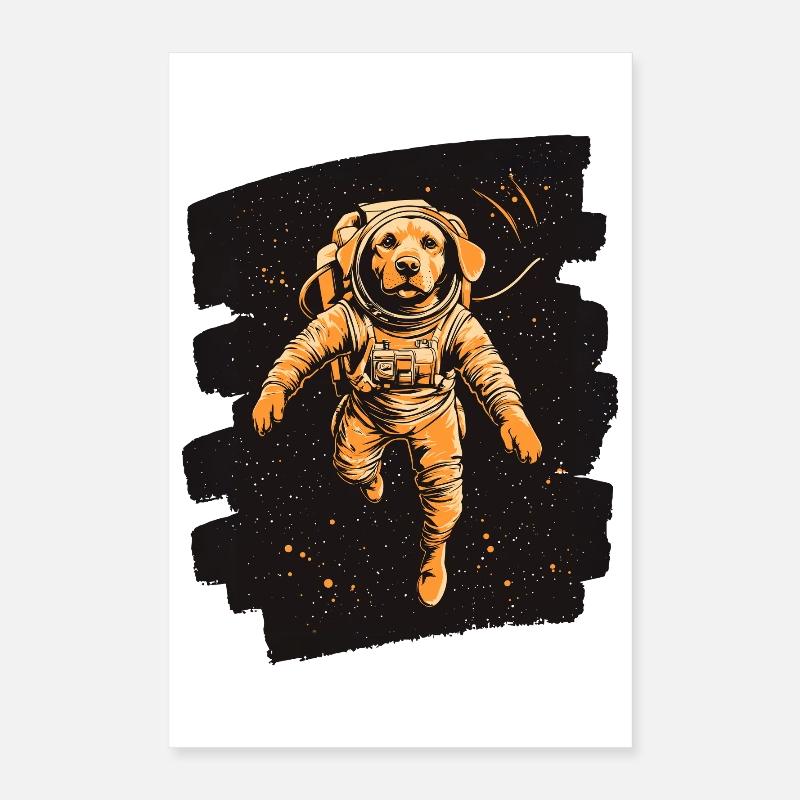 Labrador Astronaut Poster 16" x 24" (40x60 cm)