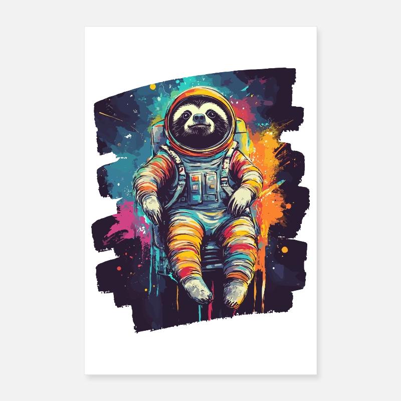 Faultier Astronaut Poster 40x60 cm