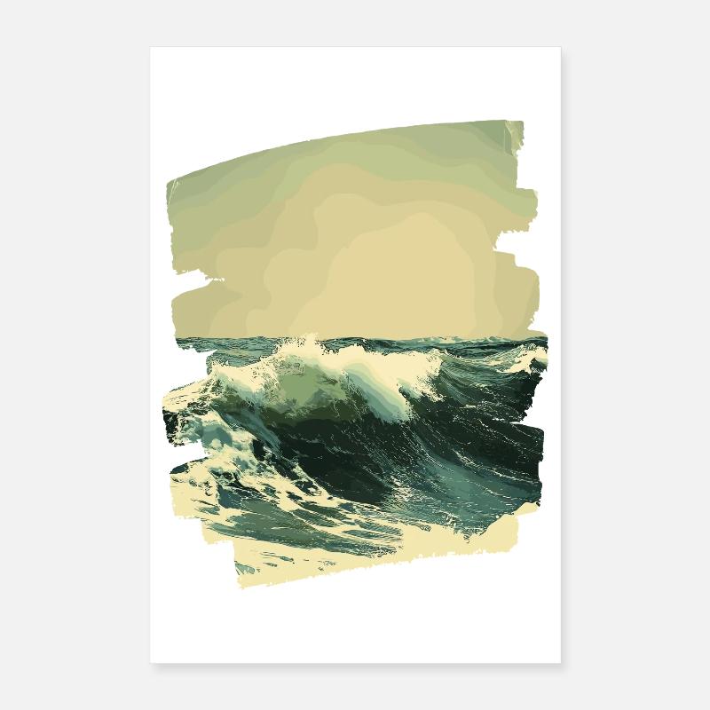 Les vagues et la mer Poster 40 x 60 cm